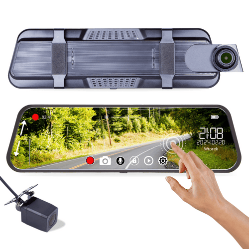 RideVision™ Smart Mirror 10” – Kamera samochodowa 2w1 z Full HD i Asystentem Cofania